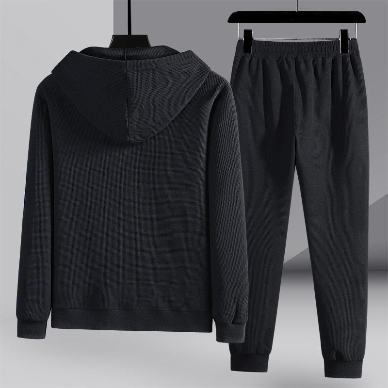 Men's Casual Hooded Zip-up jacket and Sweatpants Sportswear Set - ChoreGirl