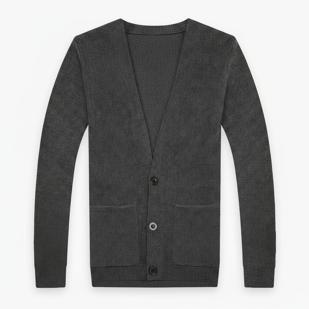 Men's Casual Knit Button-up Cardigan, Slim Fit Style