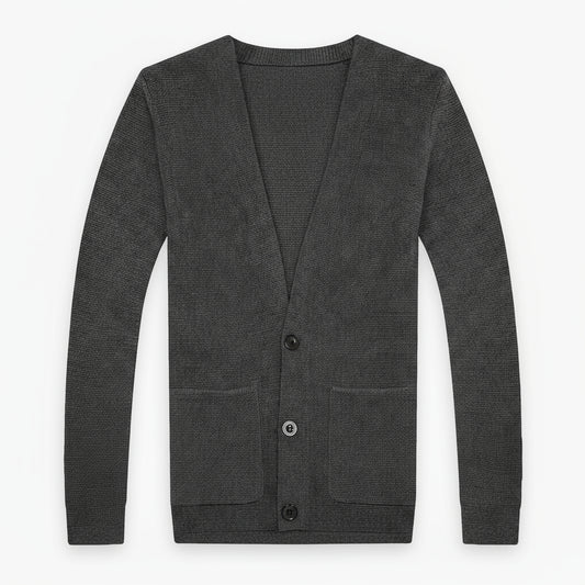 Men's Casual Knit Button-up Cardigan, Slim Fit Style
