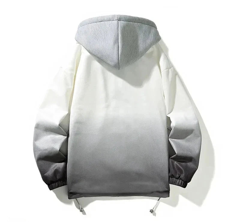 Men's Casual Loose-fitting Gradient Hoodie Jacket - ChoreGirl