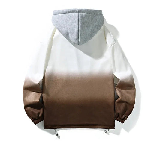 Men's Casual Loose-fitting Gradient Hoodie Jacket - ChoreGirl