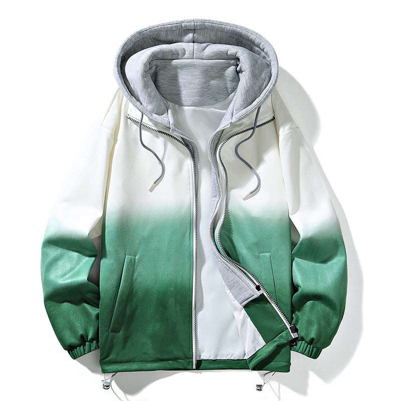 Men's Casual Loose-fitting Gradient Hoodie Jacket - ChoreGirl
