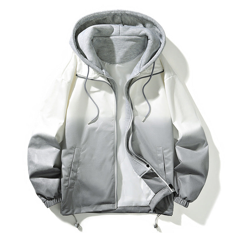 Men's Casual Loose-fitting Gradient Hoodie Jacket - ChoreGirl