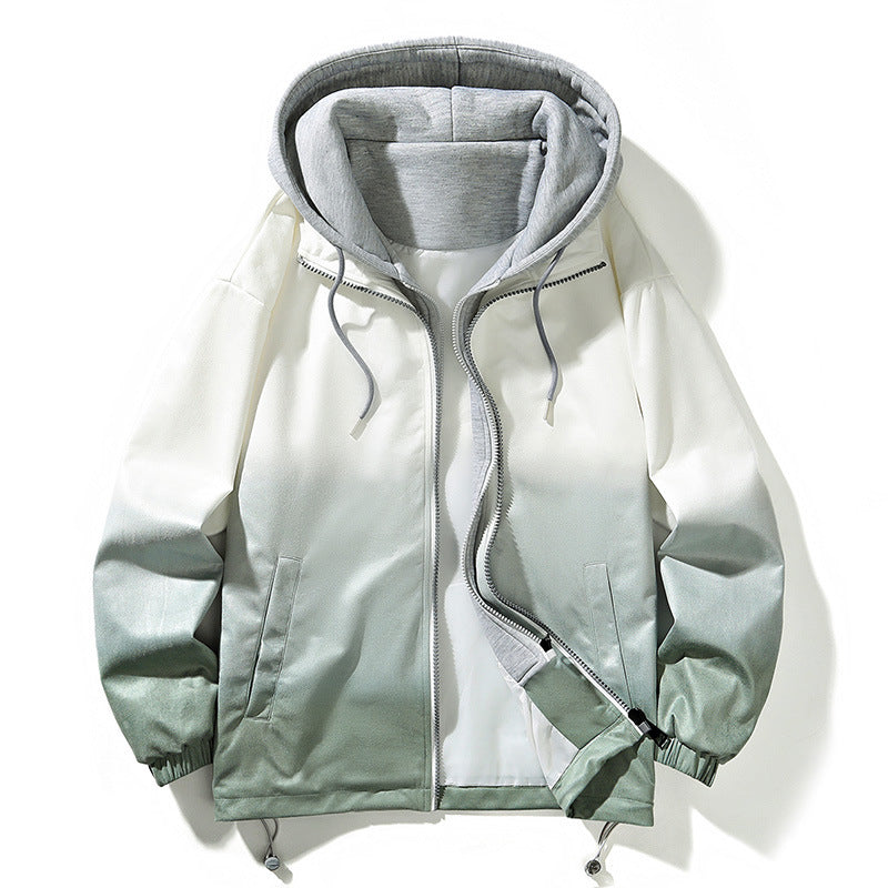Men's Casual Loose-fitting Gradient Hoodie Jacket - ChoreGirl