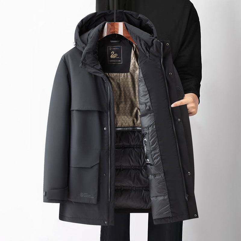 Men's Casual Mid-length Down Coat - ChoreGirl