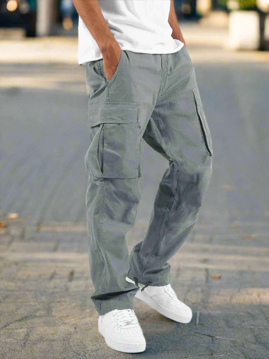 Men's Casual Multi Pocket Straight Leg Cargo Pants - ChoreGirl