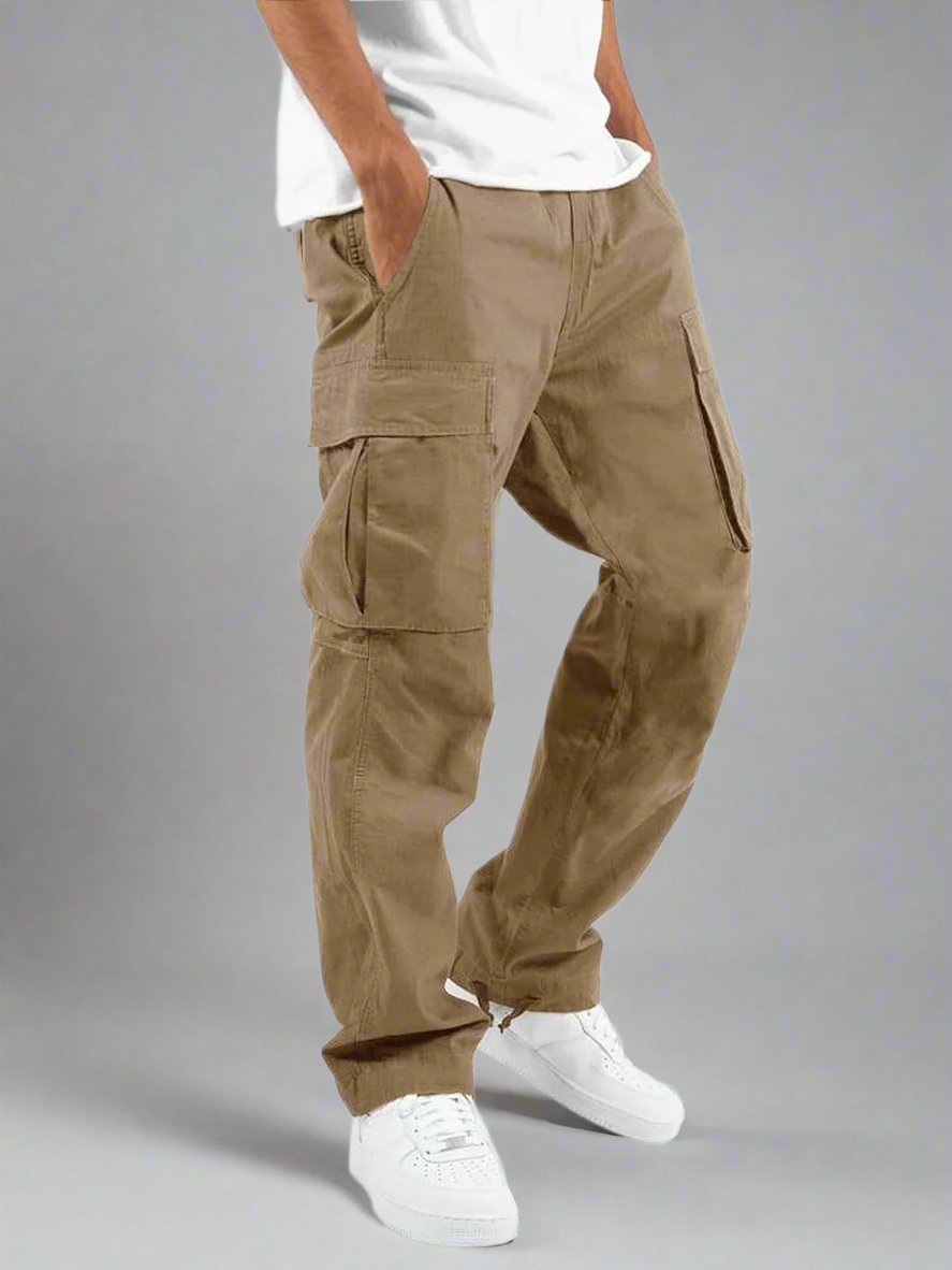Men's Casual Multi Pocket Straight Leg Cargo Pants - ChoreGirl