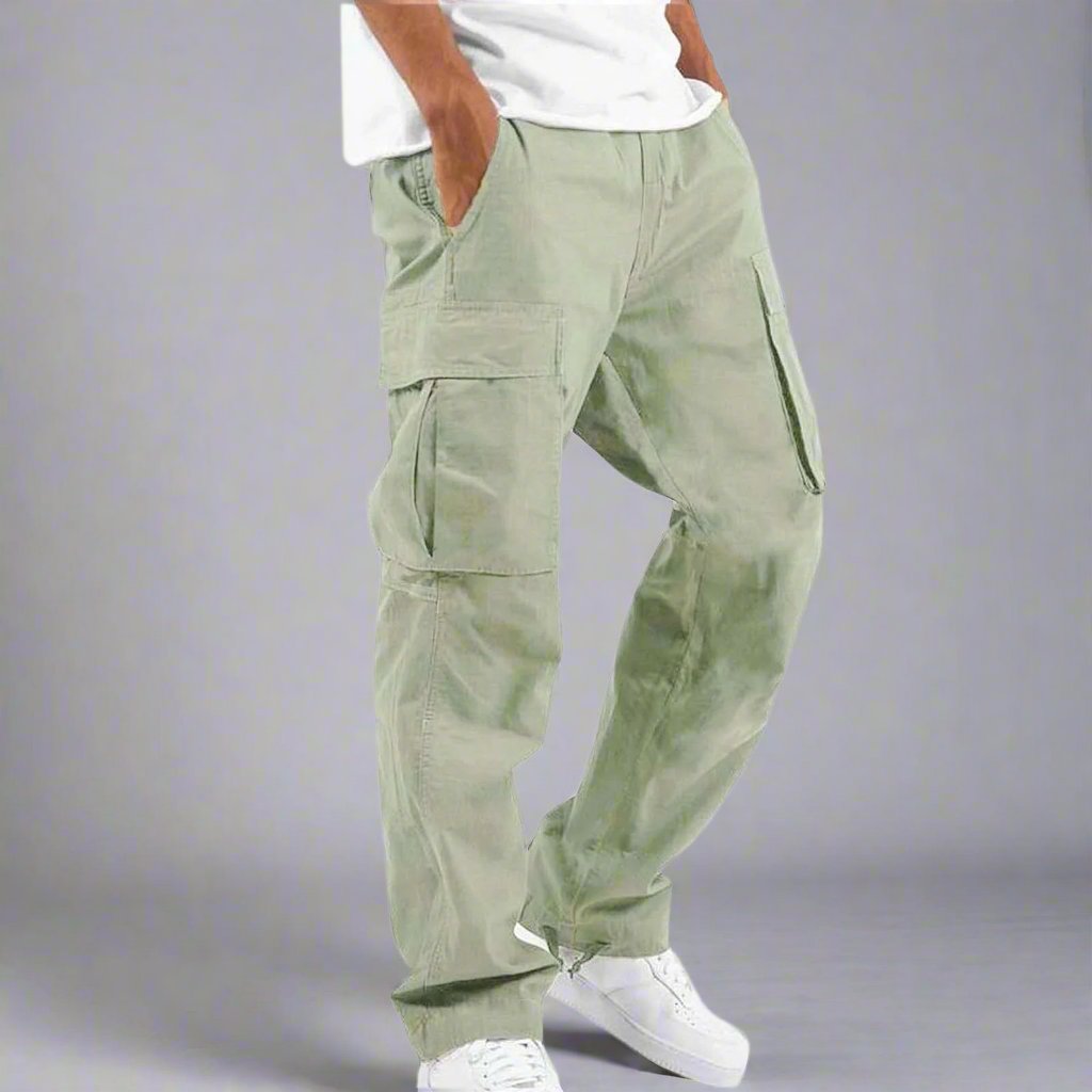 Men's Casual Multi Pocket Straight Leg Cargo Pants - ChoreGirl