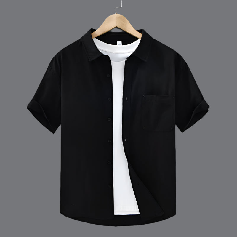 Men's Casual Short Sleeved Cotton Shirt - ChoreGirl