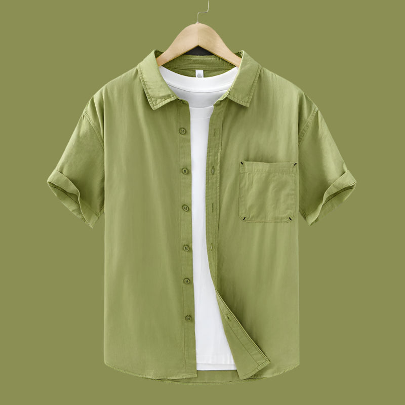 Men's Casual Short Sleeved Cotton Shirt - ChoreGirl