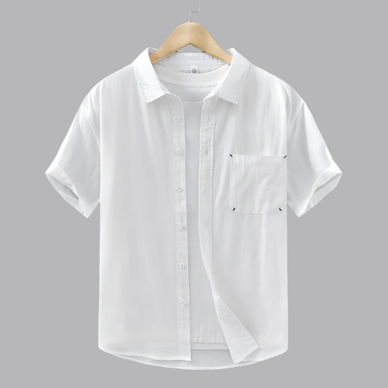 Men's Casual Short Sleeved Cotton Shirt - ChoreGirl