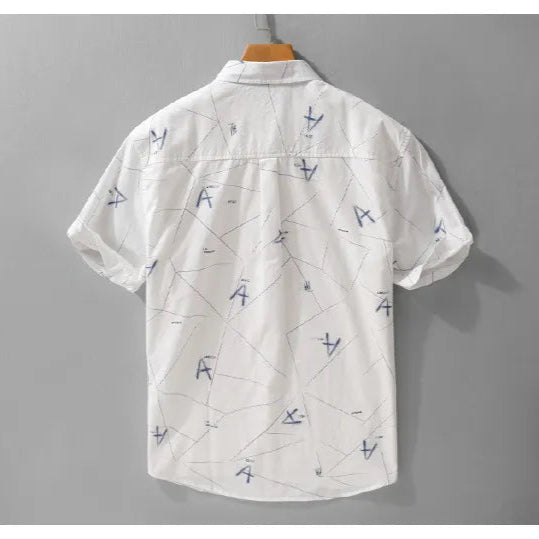 Men's Casual Trendy Print Short Sleeve Shirt - ChoreGirl