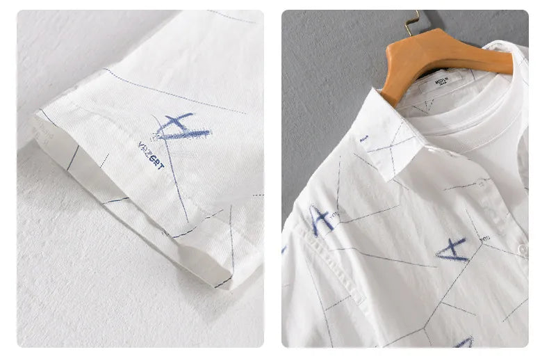 Men's Casual Trendy Print Short Sleeve Shirt - ChoreGirl