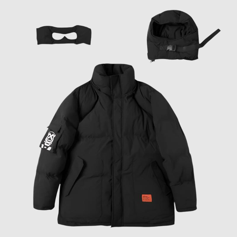 Men's Casual Warm Cotton Winter Coat with Head and Eye Cover - ChoreGirl