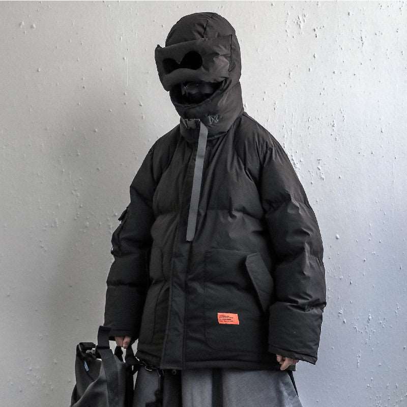 Men's Casual Warm Cotton Winter Coat with Head and Eye Cover - ChoreGirl