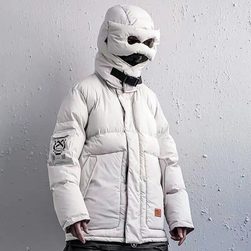 Men's Casual Warm Cotton Winter Coat with Head and Eye Cover - ChoreGirl