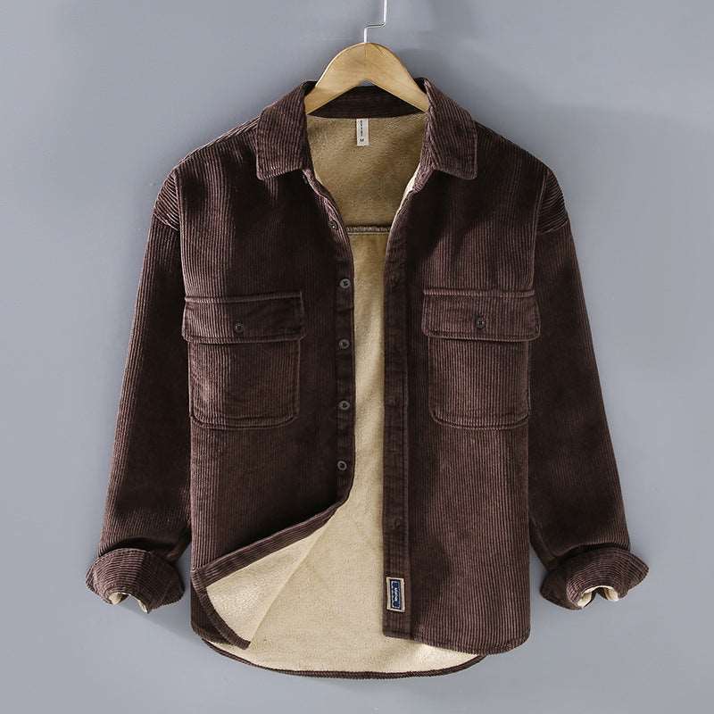 Men's Casual Warm Fleece Lined Shirt - ChoreGirl