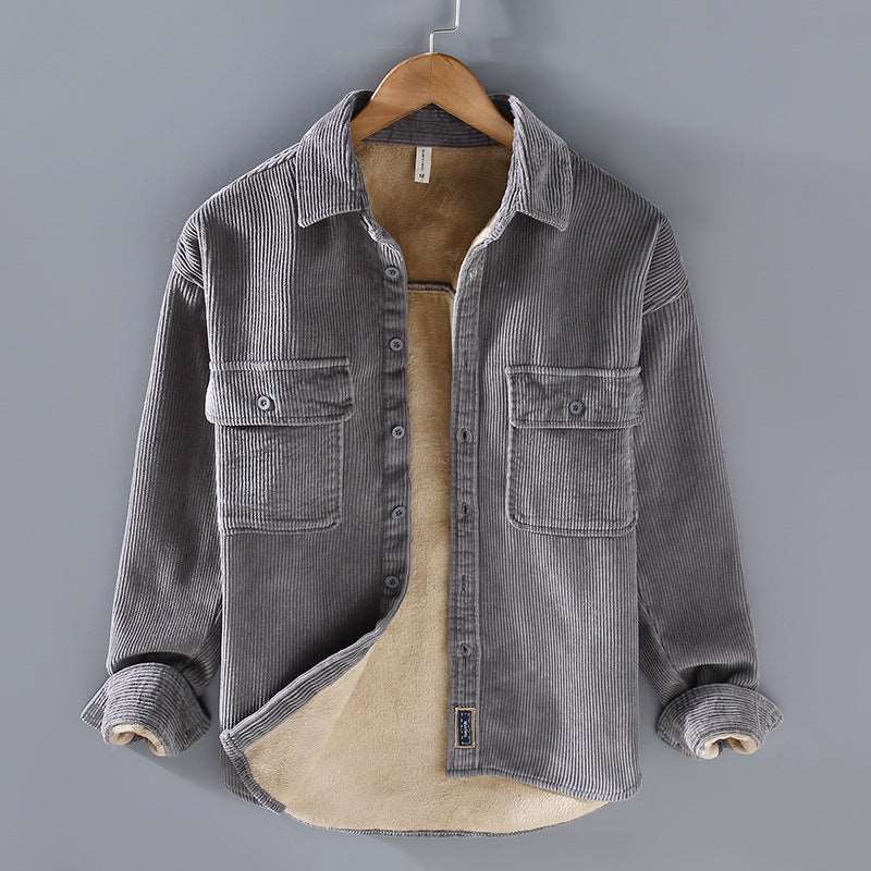 Men's Casual Warm Fleece Lined Shirt - ChoreGirl
