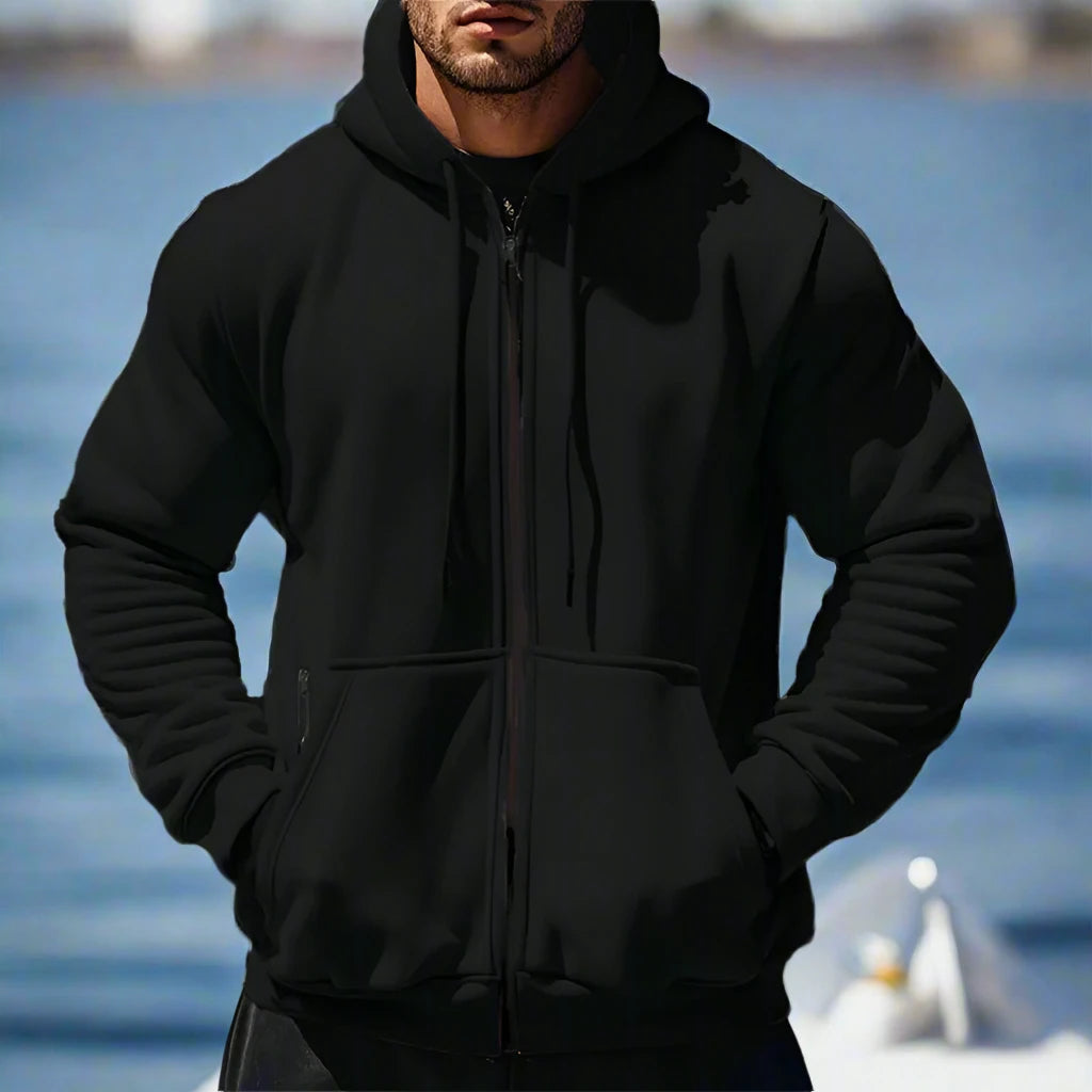 Men's Casual Warm Fleece Two-piece Sports Outfit Set - ChoreGirl