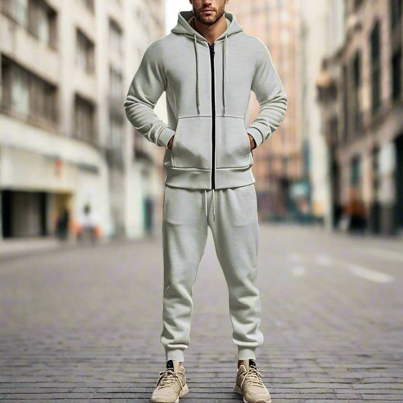 Men's Casual Warm Fleece Two-piece Sports Outfit Set - ChoreGirl