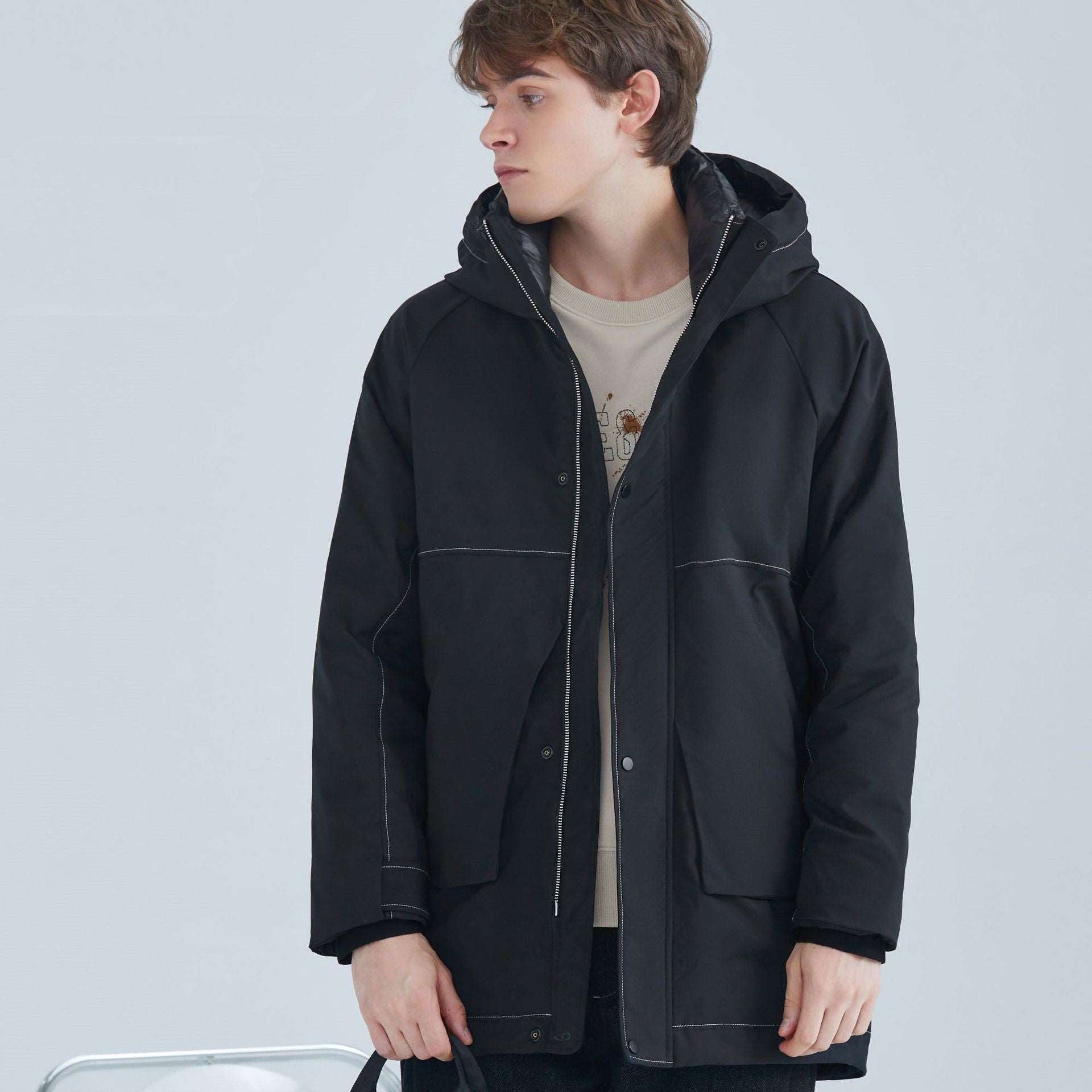 Men's Casual Winter White Duck Down Coat - ChoreGirl
