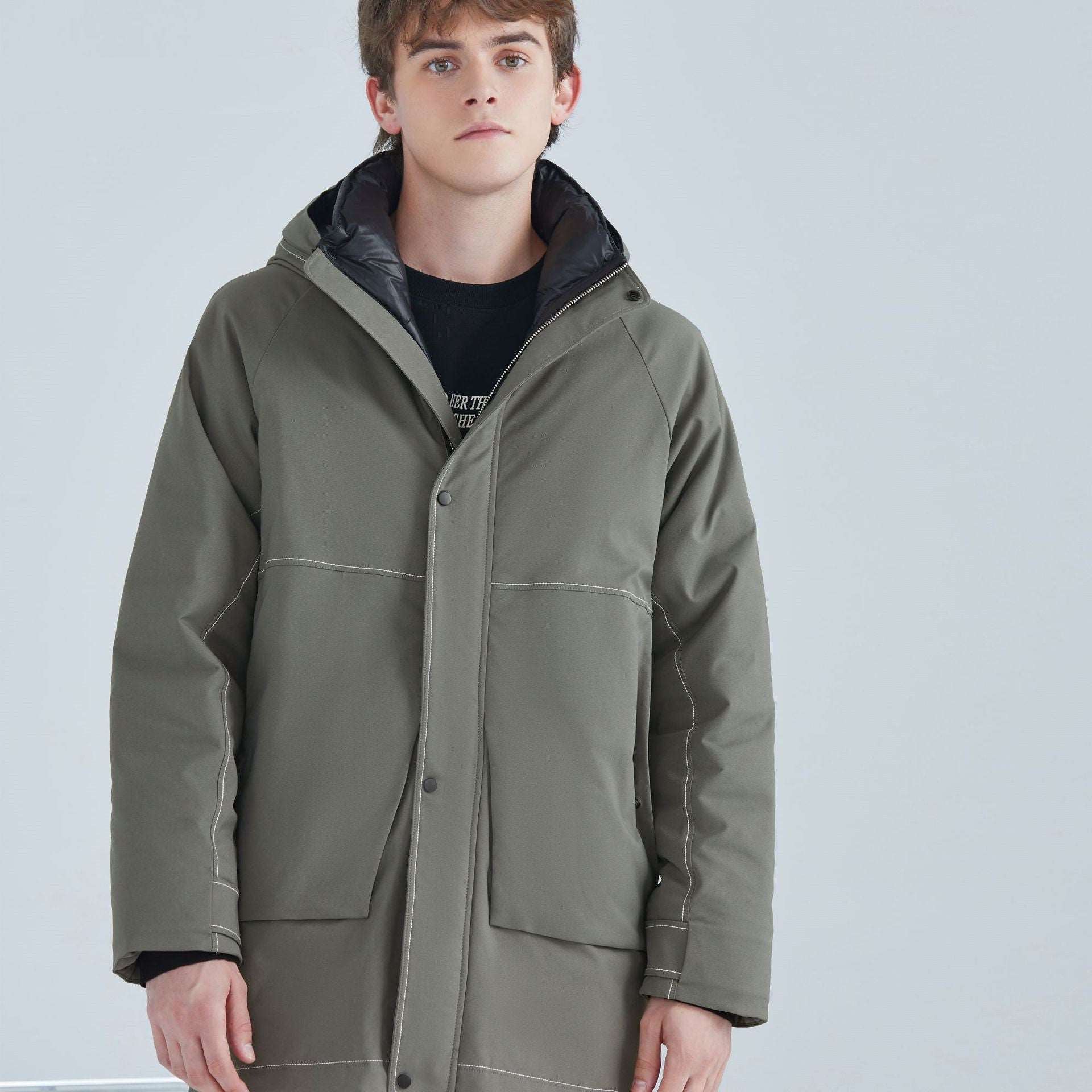 Men's Casual Winter White Duck Down Coat - ChoreGirl