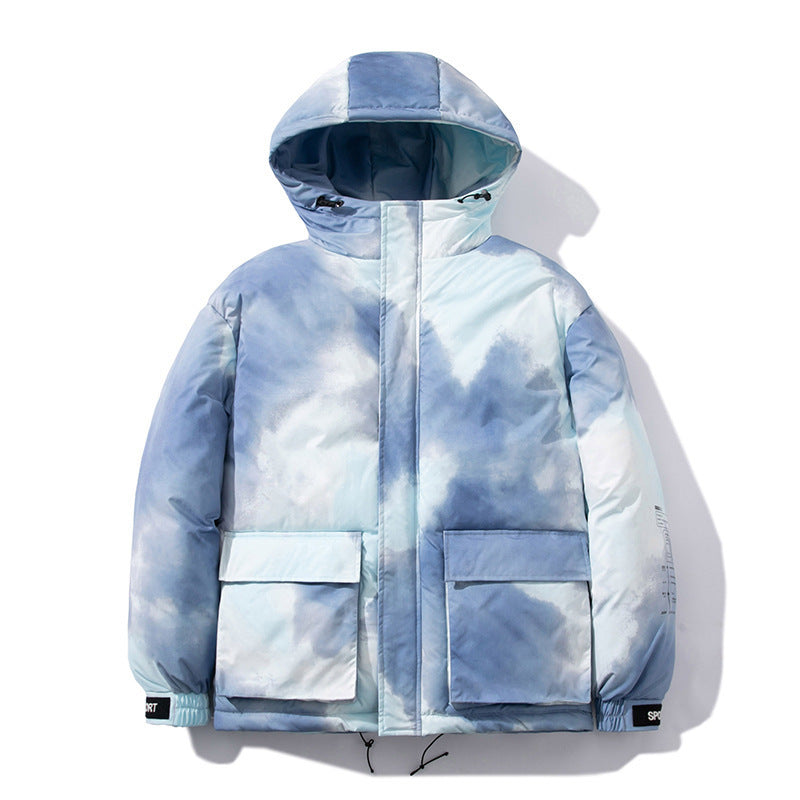 Men's Gradient Color Thick Warm Coat - ChoreGirl