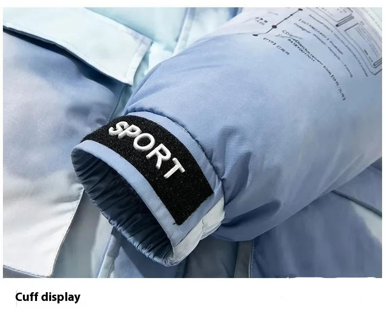 Men's Gradient Color Thick Warm Coat - ChoreGirl