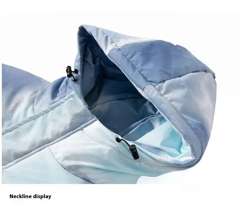 Men's Gradient Color Thick Warm Coat - ChoreGirl