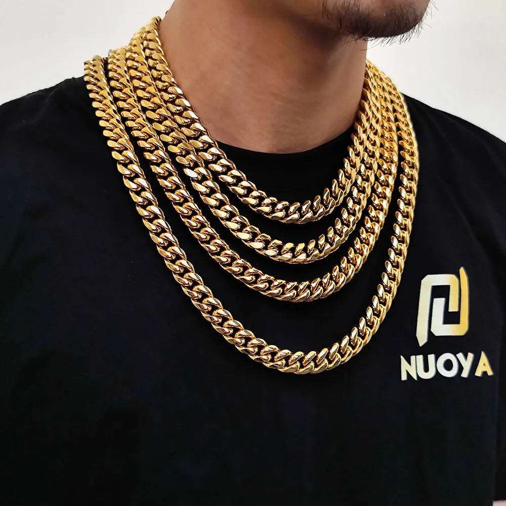 Men's Hip Hop Titanium Steel Cuban Link Chain Necklace - ChoreGirl