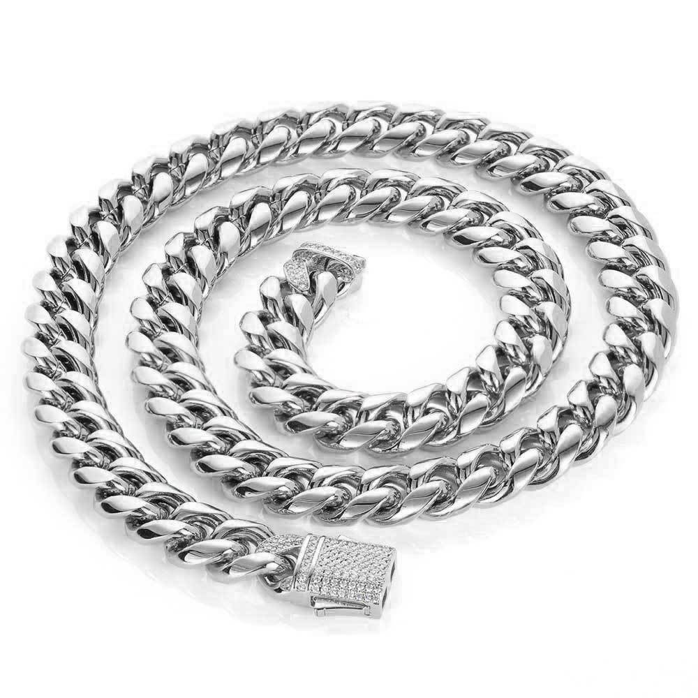 Men's Hip Hop Titanium Steel Cuban Link Chain Necklace - ChoreGirl