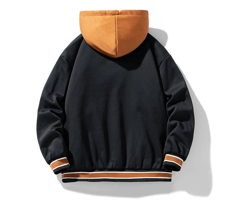 Men's Hooded Cardigan Fleece Baseball Style Jacket - ChoreGirl