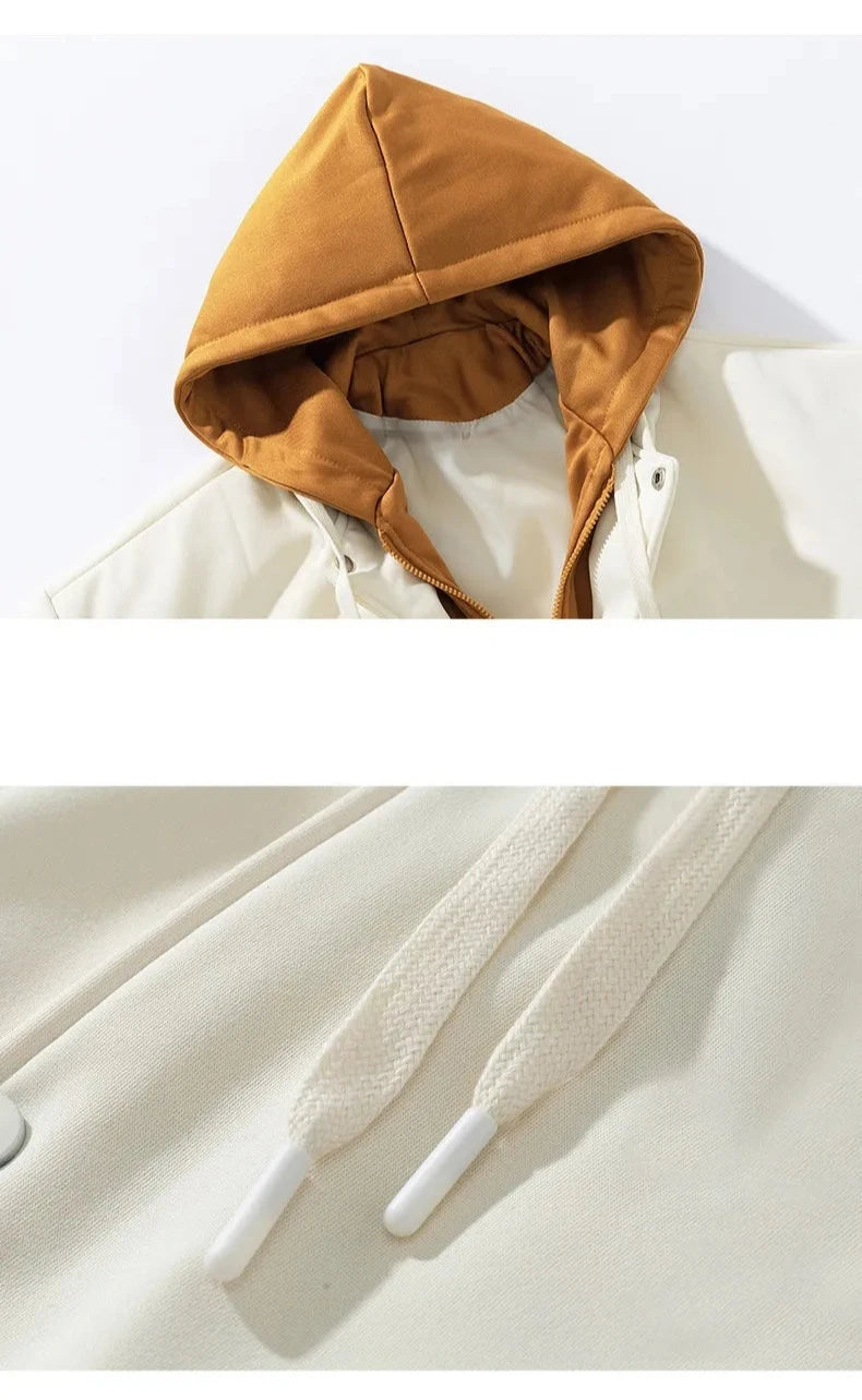 Men's Hooded Cardigan Fleece Baseball Style Jacket - ChoreGirl