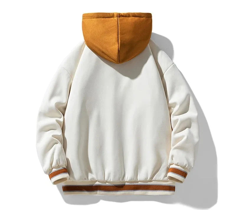 Men's Hooded Cardigan Fleece Baseball Style Jacket - ChoreGirl
