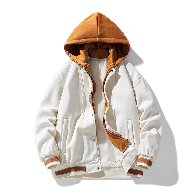 Men's Hooded Cardigan Fleece Baseball Style Jacket - ChoreGirl