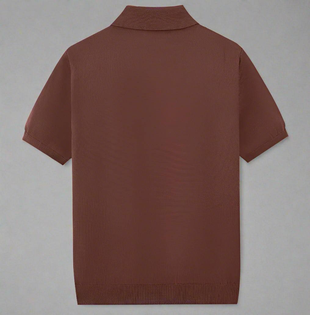 Men's Houndstooth Jacquard High-end Tencel Knitwear Polo Shirt - ChoreGirl