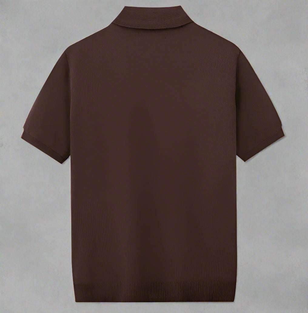 Men's Houndstooth Jacquard High-end Tencel Knitwear Polo Shirt - ChoreGirl