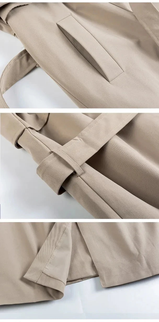 Men's Mid-length Loose Double-breasted Trench Coat - ChoreGirl