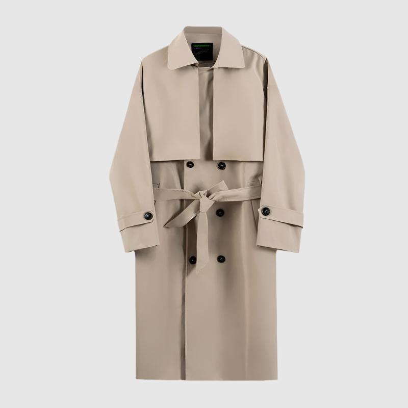 Men's Mid-length Loose Double-breasted Trench Coat - ChoreGirl