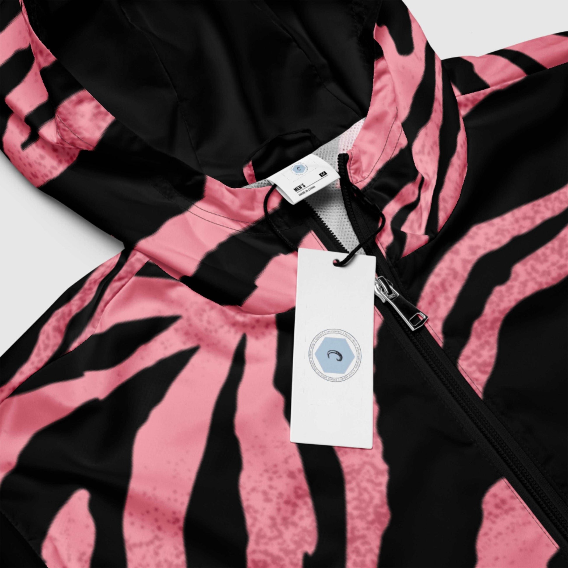 Custom Men’s Pink Tiger Pattern Windbreaker Jacket | PERSONALIZED - ChoreGirl