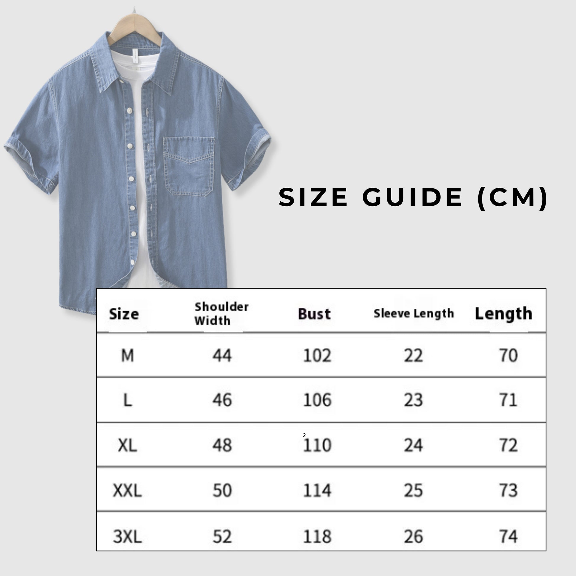 Men's Retro Denim Short Sleeve Shirt - ChoreGirl