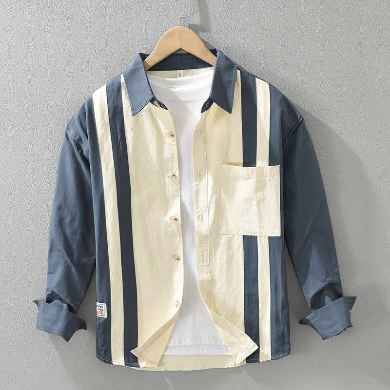 Men's Retro Stripes Long-sleeved Shirt - ChoreGirl