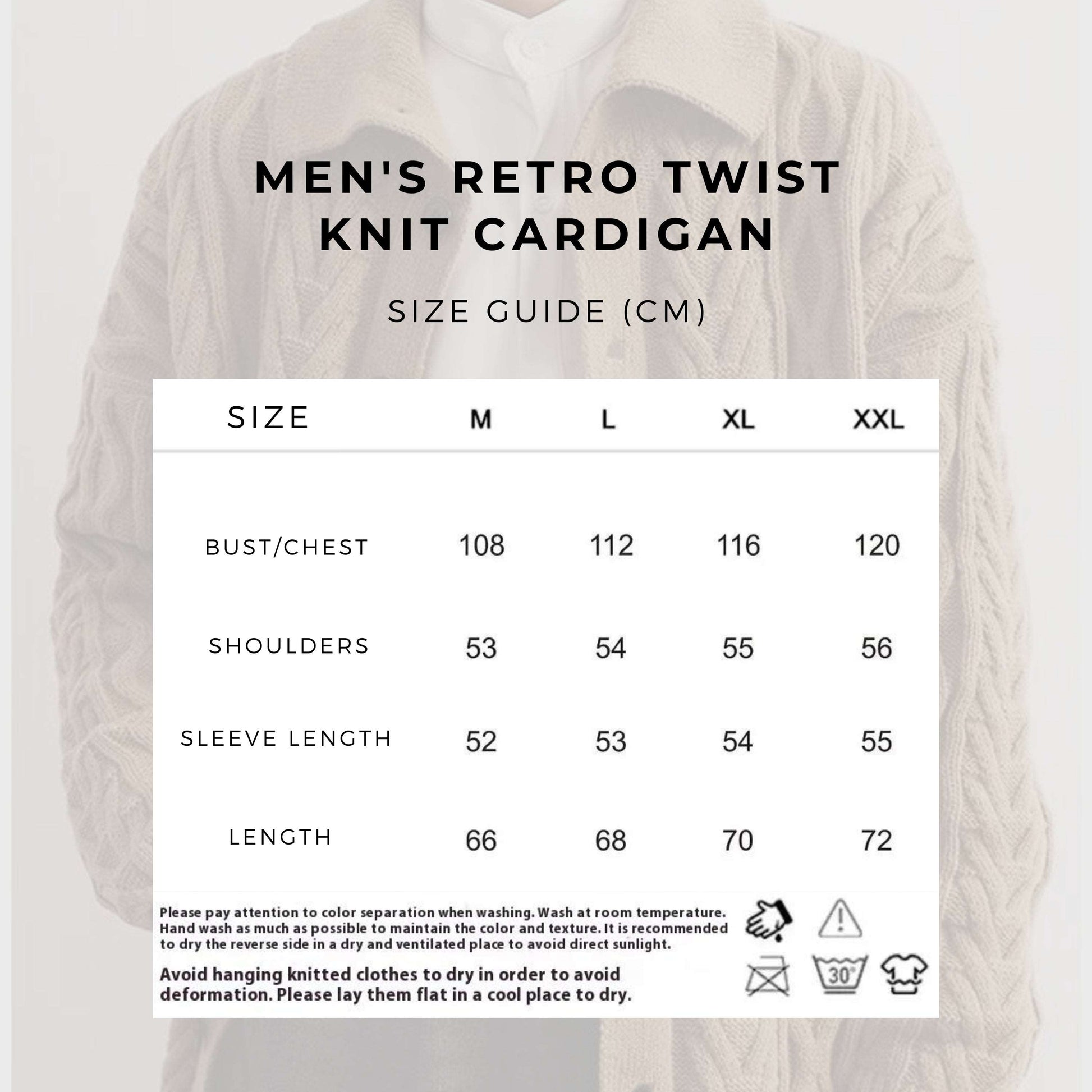 Men's Retro Twist Knit Cardigan - ChoreGirl