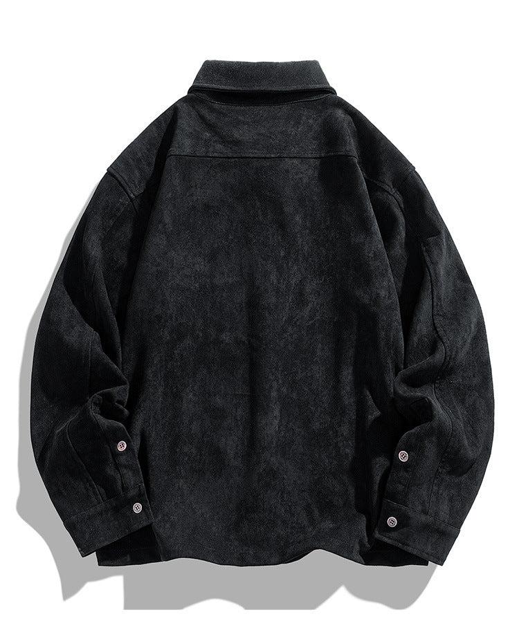 Men's Retro Velvet Long Sleeve Shirt - ChoreGirl
