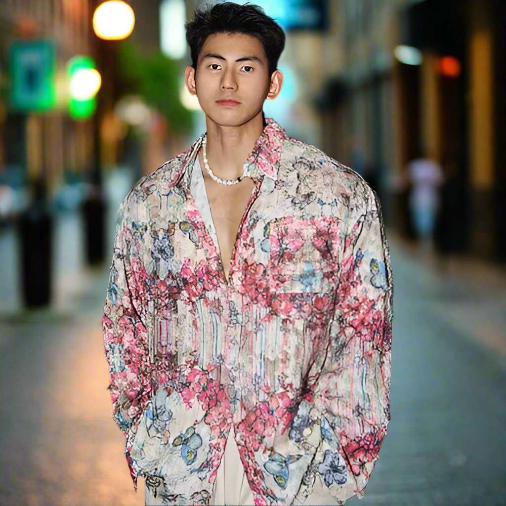 Men's Romantic Retro Versatile Loose Long Sleeved Shirt - ChoreGirl