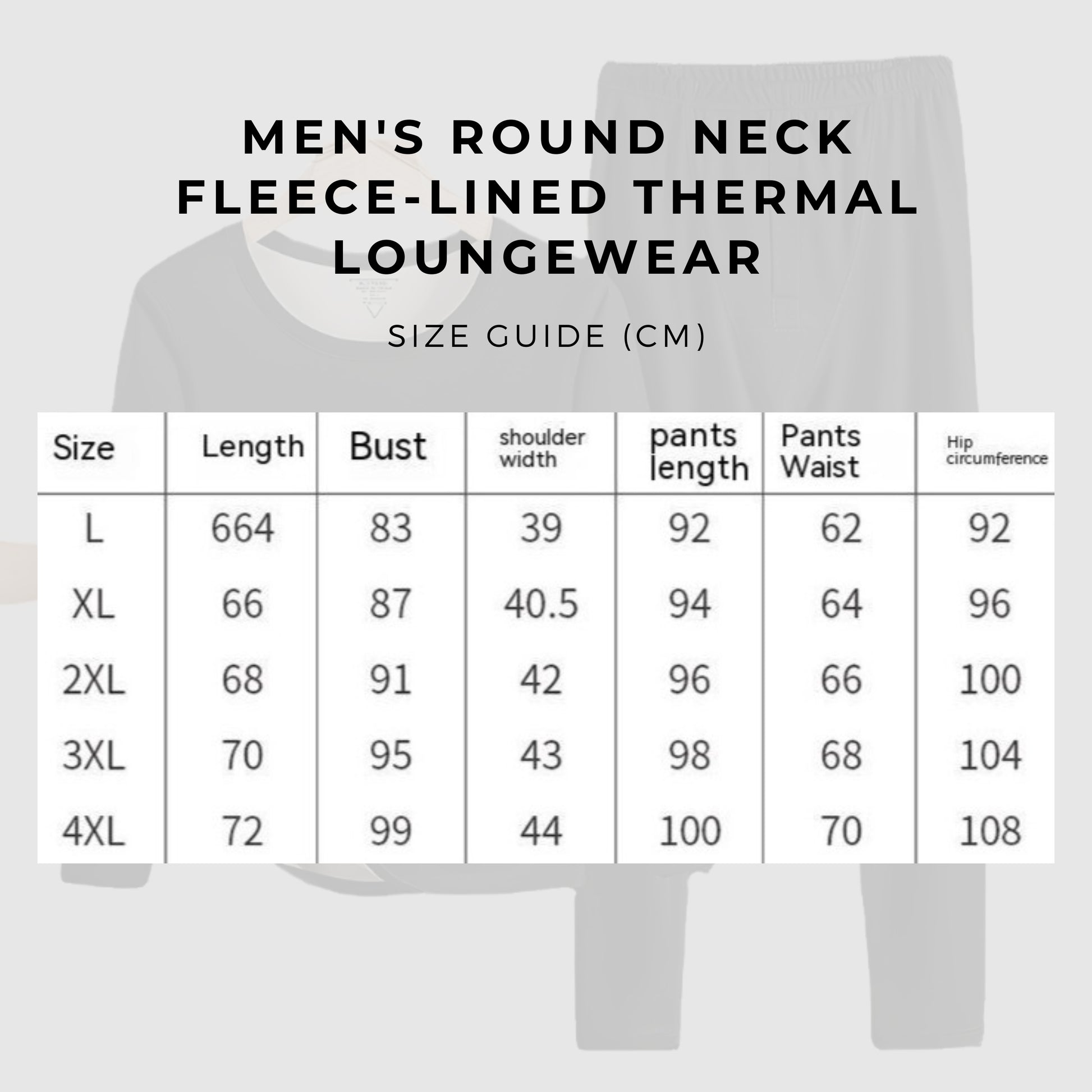 Men's Round Neck Fleece-lined Thermal Loungewear - ChoreGirl