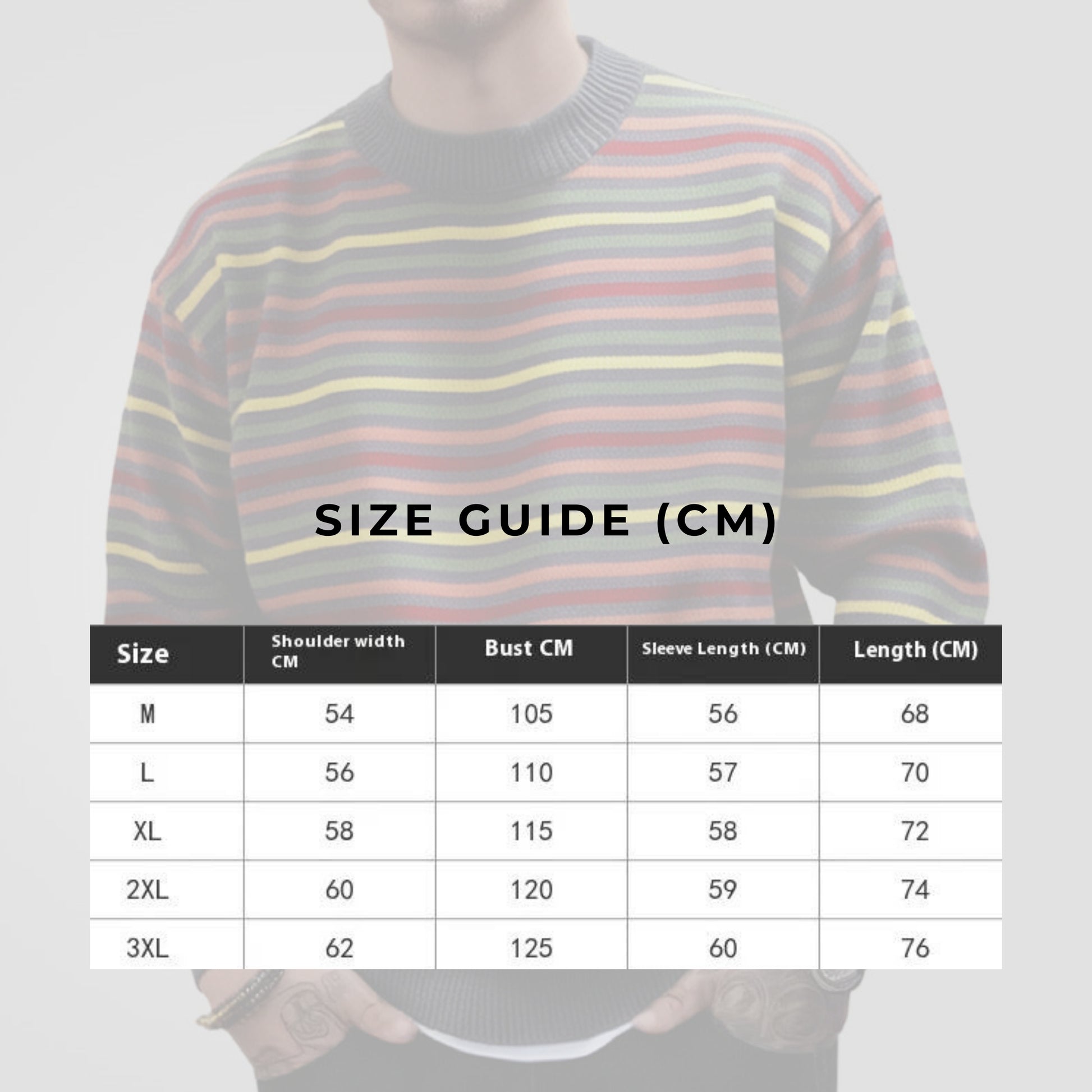 Men's Round Neck Thickened Retro Rainbow Jumper - ChoreGirl