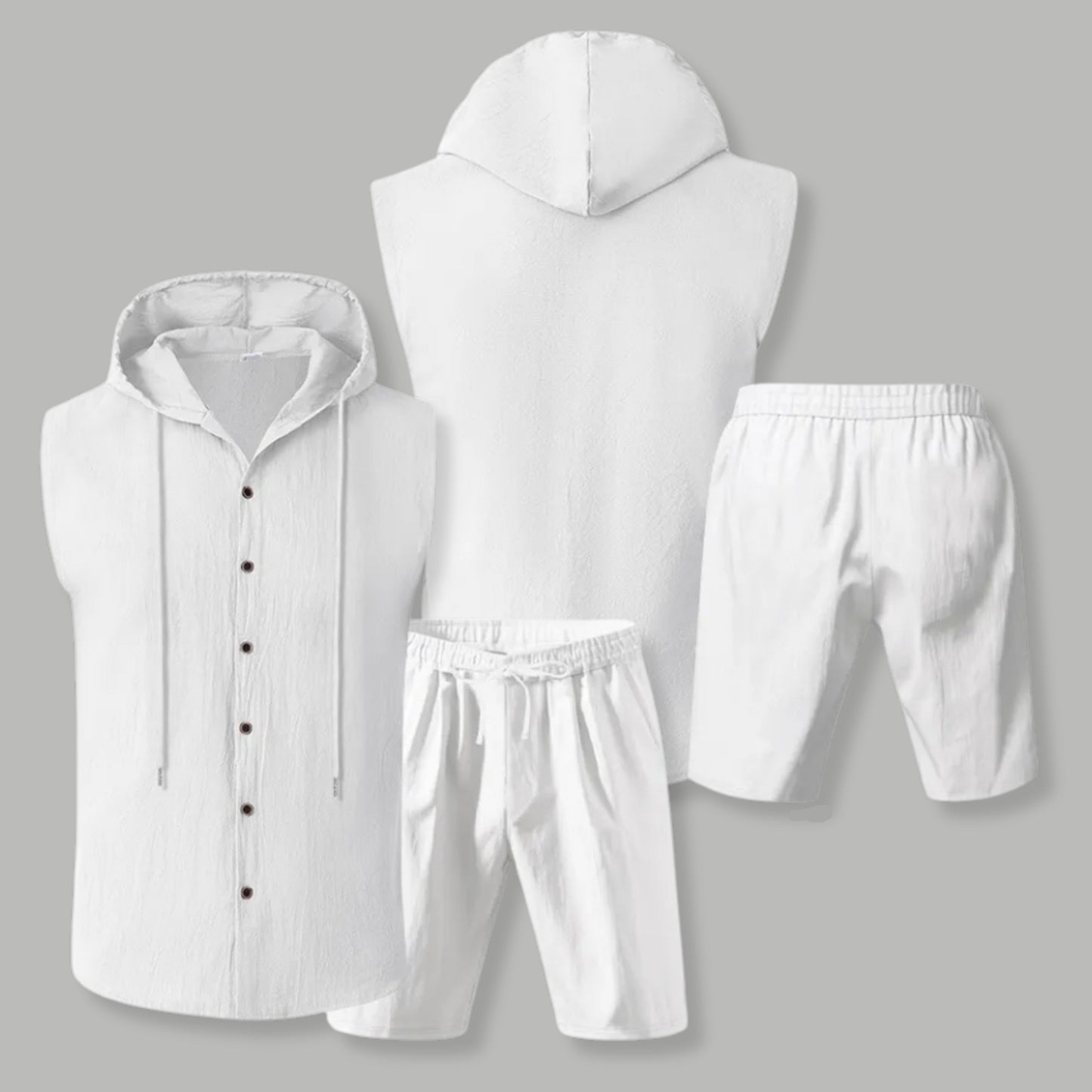 Men's Sleeveless Shirt and Shorts Summer Outfit Set - ChoreGirl