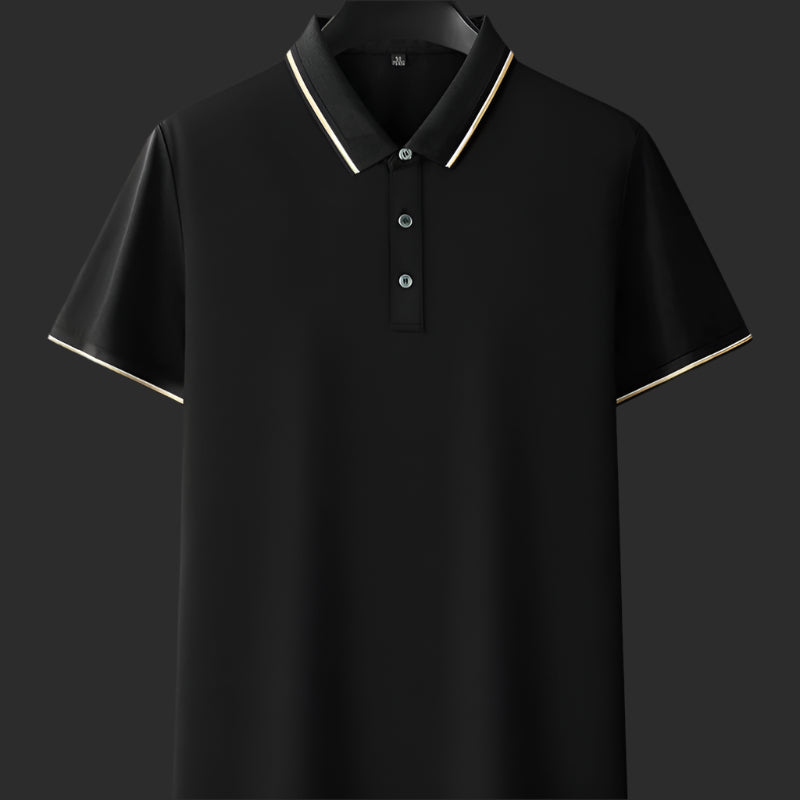 Men's Solid Color Mulberry Silk Short Sleeve Polo Shirt - ChoreGirl