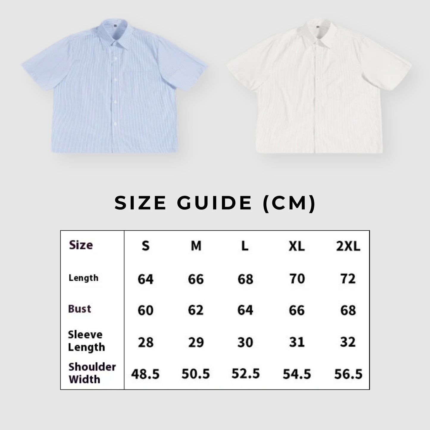 Men's Striped Loose Fit Short Sleeve Short Cut Shirt - ChoreGirl